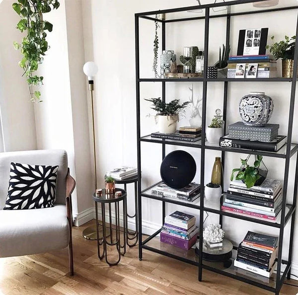 Display Unit - Steel - Glass - Black - 120x30x200 cm - Cataloug