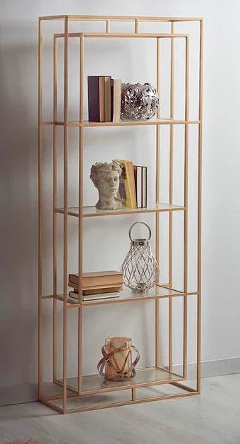Display Unit - Steel - Glass - Gold - 80x30x200 cm - Cataloug