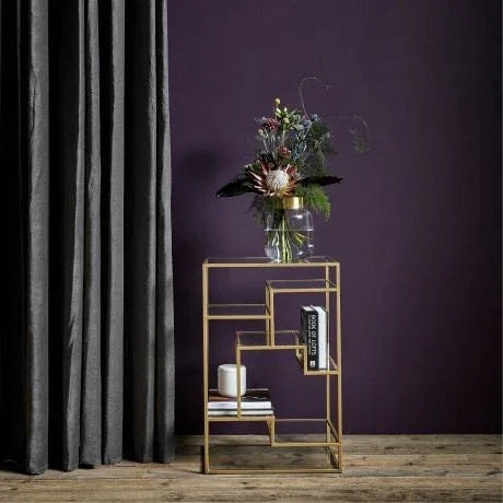 Display Unit - Steel - Glass - Gold - 70x30x130 cm - Cataloug