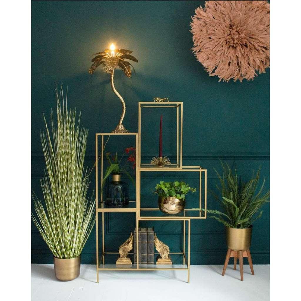 Display Unit - Steel - Glass - Gold - 80x30x140 cm - Cataloug