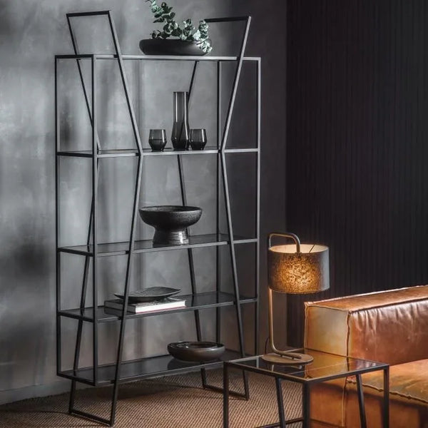 Display Unit - Steel - Glass - Black - 120x30x200 cm - Cataloug