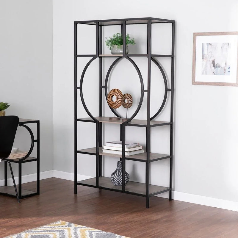 Display Unit - Steel - MDF - Black & Beige - 100x35x180 cm - Cataloug