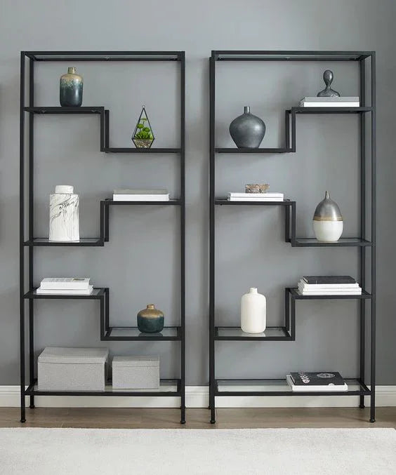 Display Unit - Steel - Glass - Black - 160x30x200 cm - Cataloug