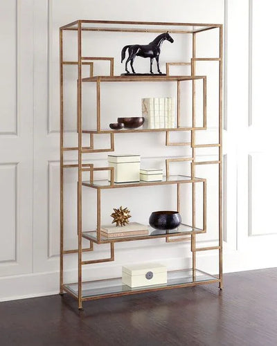 Display Unit - Steel - Glass - Gold - 100x30x180 cm - Cataloug