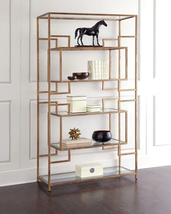Display Unit - Steel - Glass - Gold - 100x30x180 cm - Cataloug