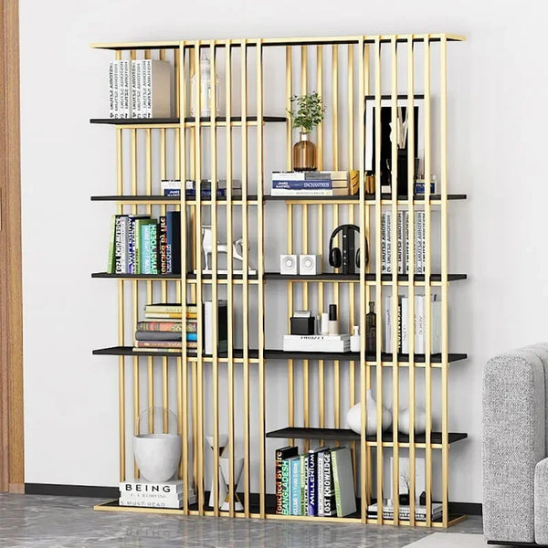 Display Unit - Steel - MDF - Gold & Black - 160x30x180 cm - Cataloug