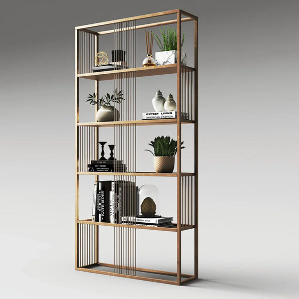 Display Unit - Steel - MDF - Gold & Black - 100x30x200 cm - Cataloug