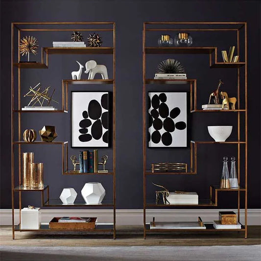 Display Unit - Steel - Glass - Gold - 200x30x200 cm - Cataloug