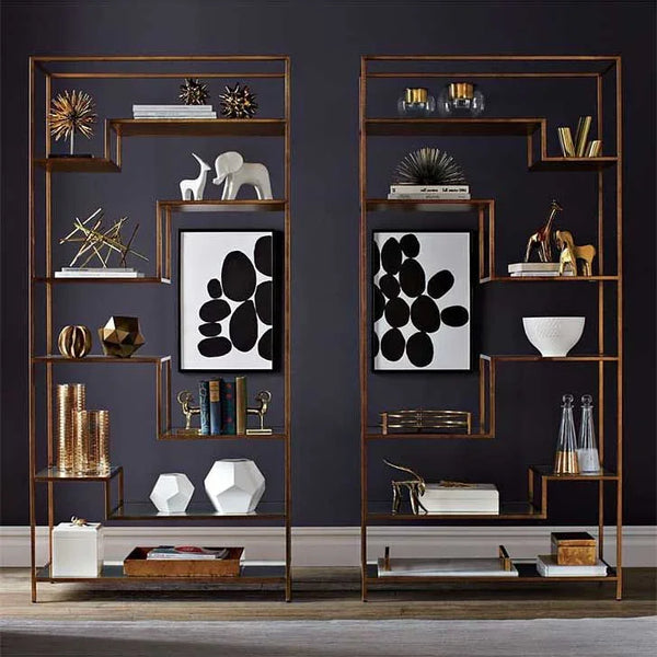Display Unit - Steel - Glass - Gold - 200x30x200 cm - Cataloug