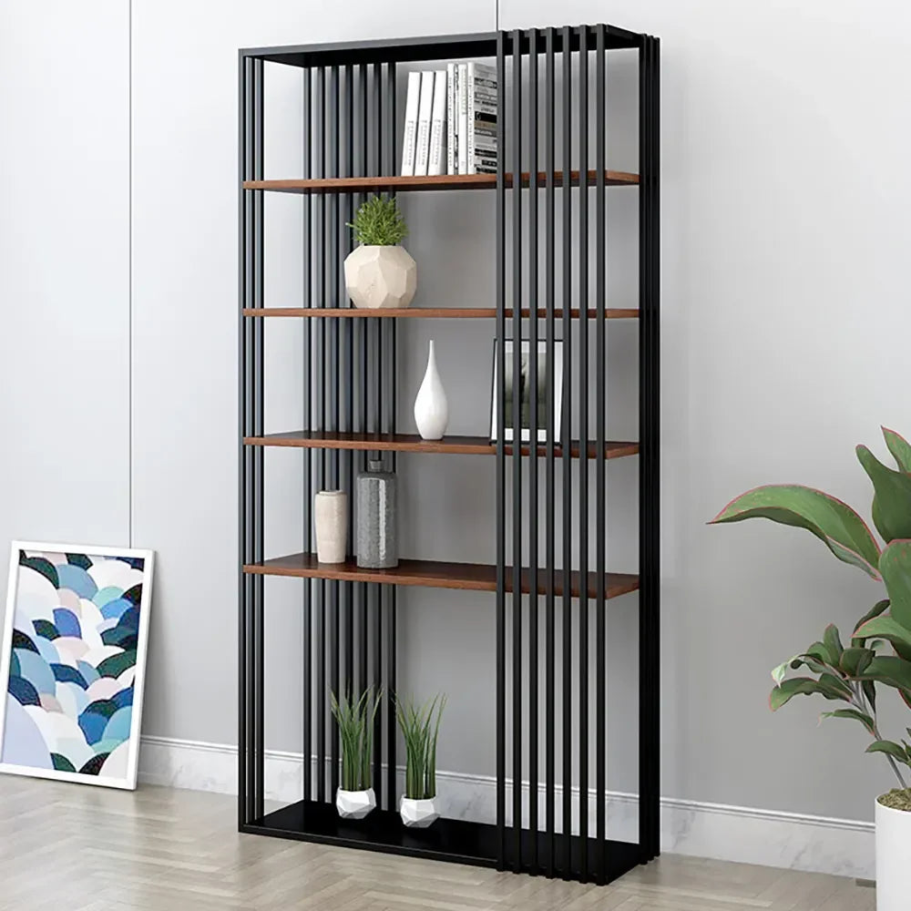 Display Unit - Steel - MDF - Black & Brown - 100x30x200 cm - Cataloug