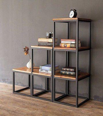 Display Unit - Steel - MDF - Black & Brown- 90x30x120 cm - Cataloug