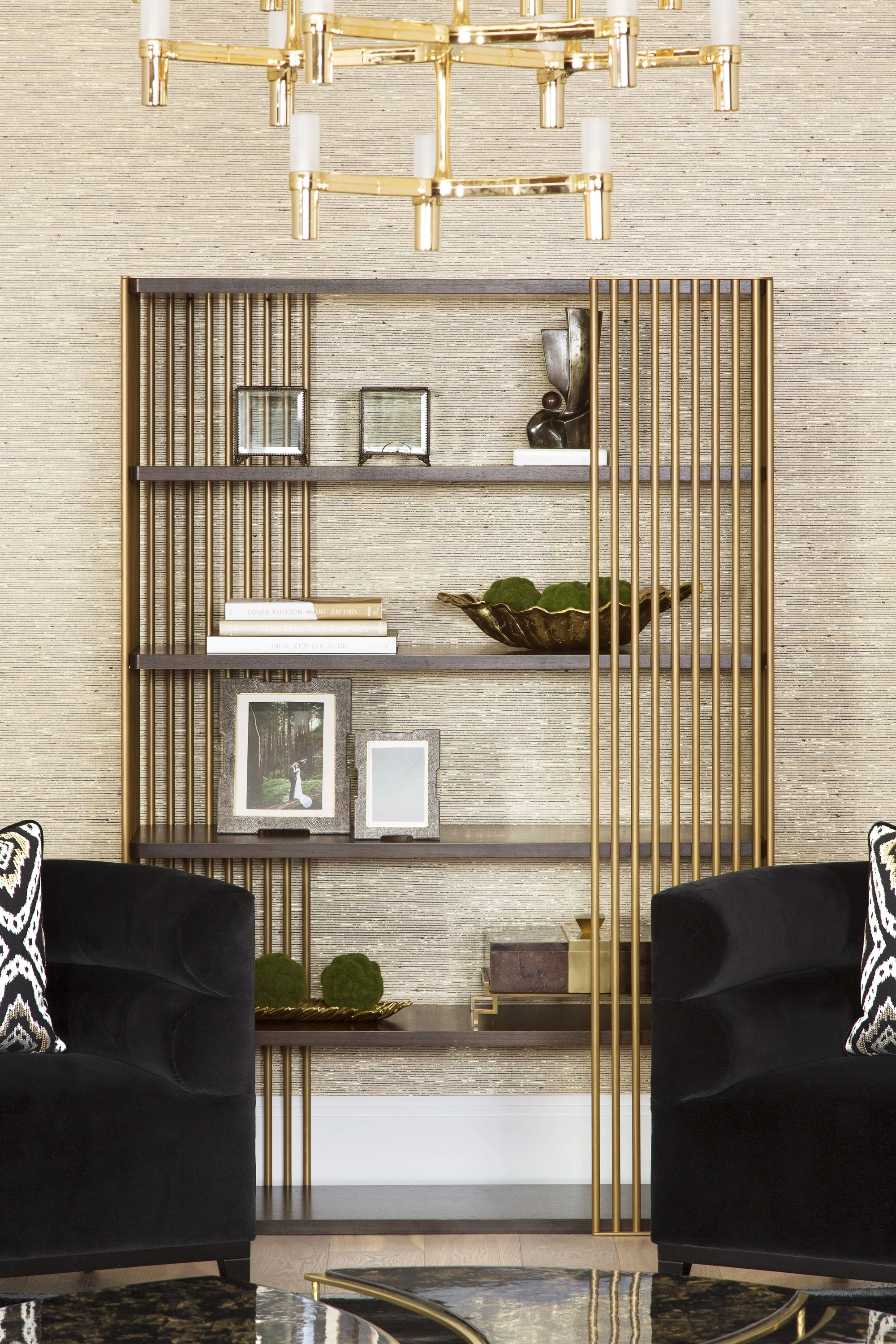 Display Unit - Steel - MDF - Gold & Grey - 120x35x180 cm - Cataloug