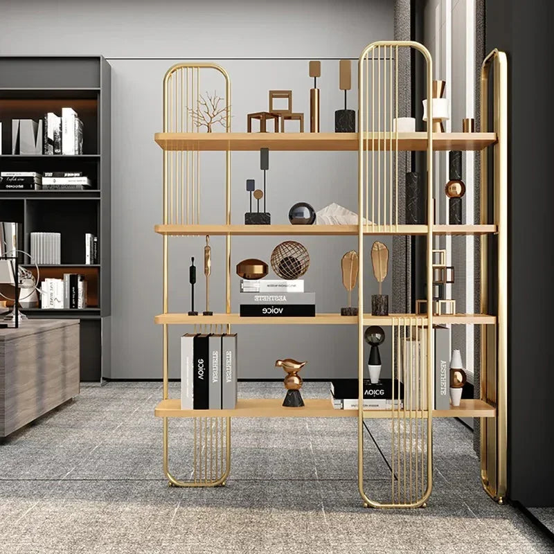 Display Unit - Steel - MDF - Gold & Beige - 120x30x200 cm - Cataloug