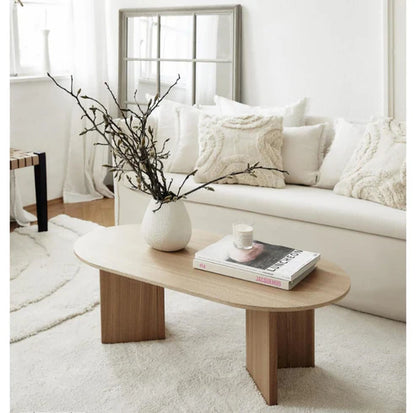 Coffee Table - MDF Wood - Beige - 120x60x45 cm