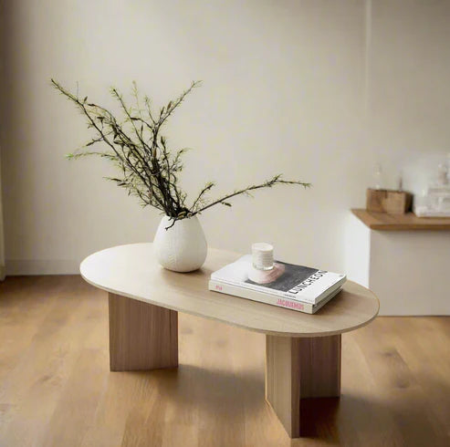 Coffee Table - MDF Wood - Beige - 120x60x45 cm