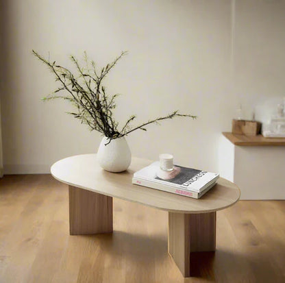 Coffee Table - MDF Wood - Beige - 120x60x45 cm