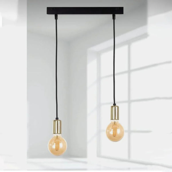 Double ceiling lamp - Black - 25x80 cm - Cataloug