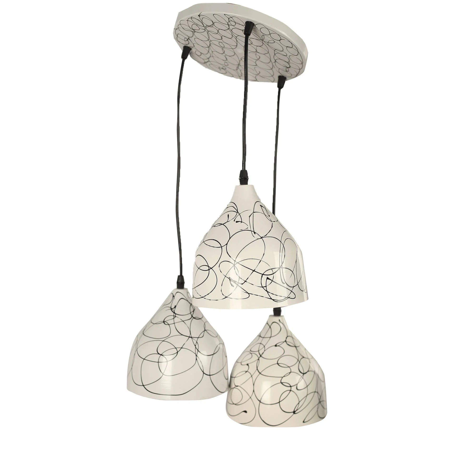 Triple ceiling lamp - Black & White - 30x80 cm - Cataloug