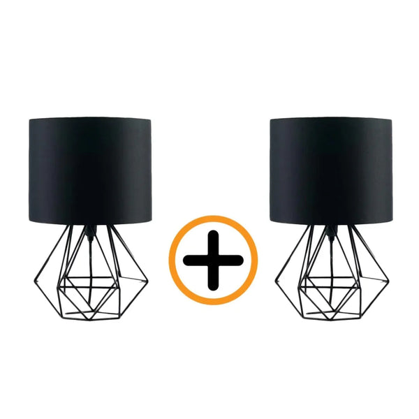 Two-piece table lamp - Black - 23x41 cm - Cataloug