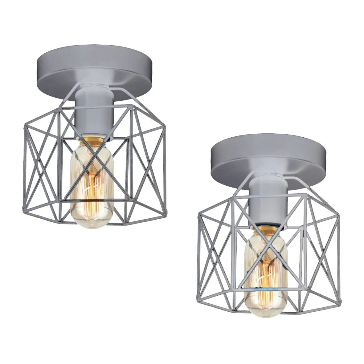Two-piece ceiling lamp - Grey - 20x20 cm - Cataloug