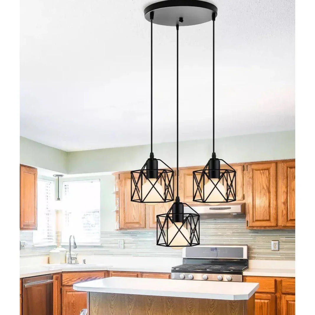 Triple ceiling lamp - Black - 30x80 cm - Cataloug