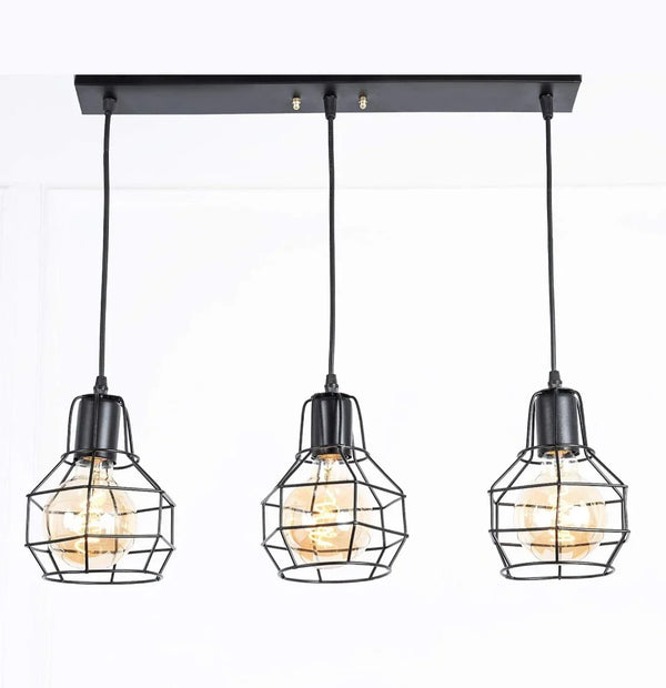 Triple ceiling lamp - Black - 50x80 cm - Cataloug