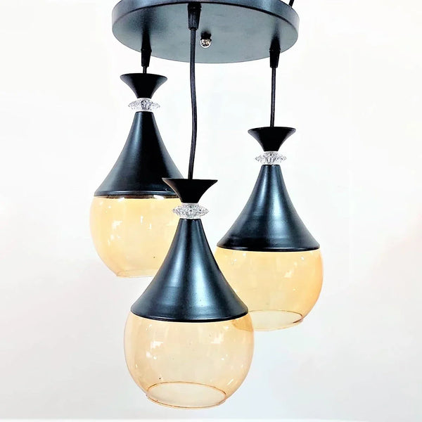 Triple ceiling lamp - Black - 30x75 cm - Cataloug