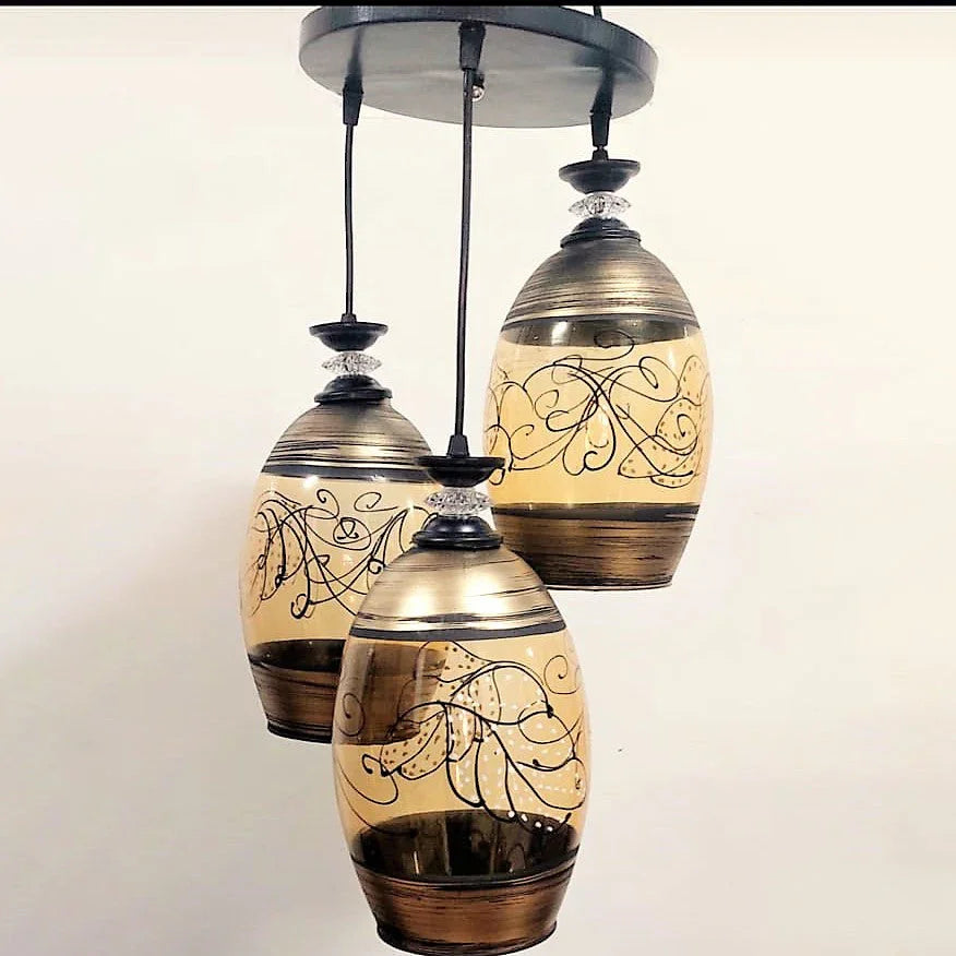 Triple ceiling lamp - Black - 30x80 cm - Cataloug