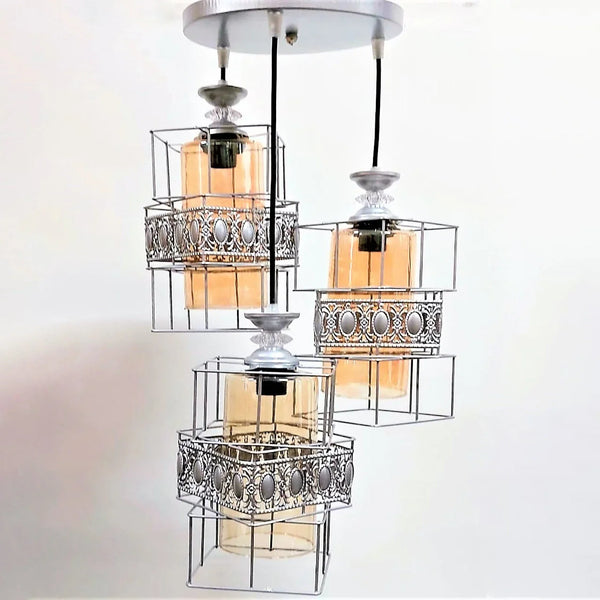 Triple ceiling lamp - Silver - 30x75 cm - Cataloug