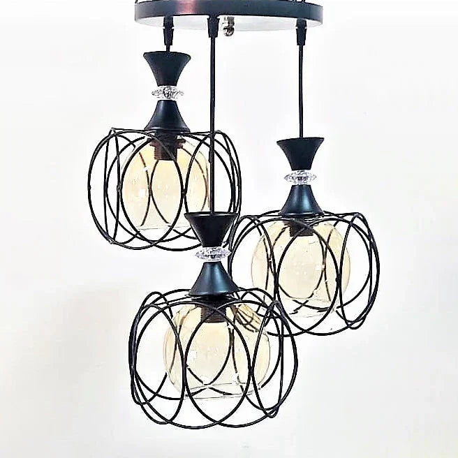 Triple ceiling lamp - Black - 30x75 cm - Cataloug