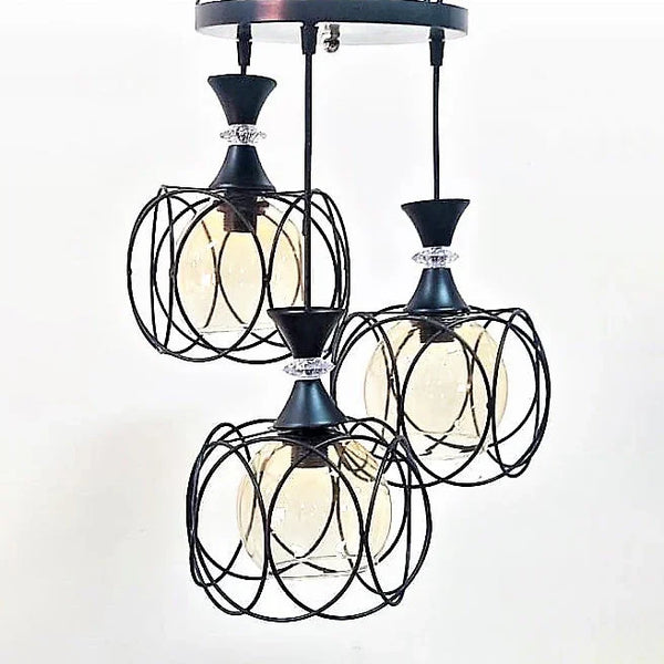 Triple ceiling lamp - Black - 30x75 cm - Cataloug