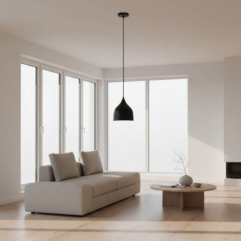 مصباح سقف - معدني - أسود - 18 × 75 سم