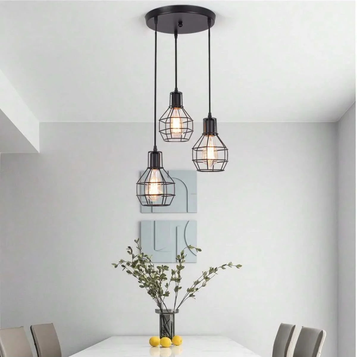 Triple ceiling lamp - Black - 50x80 cm - Cataloug