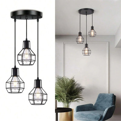 Triple ceiling lamp - Black - 50x80 cm - Cataloug