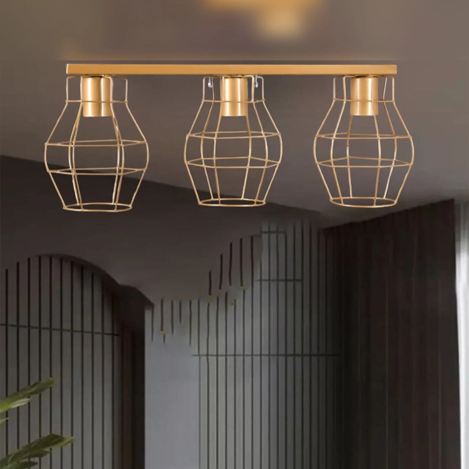 Triple ceiling lamp - Gold - 50x22 cm - Cataloug
