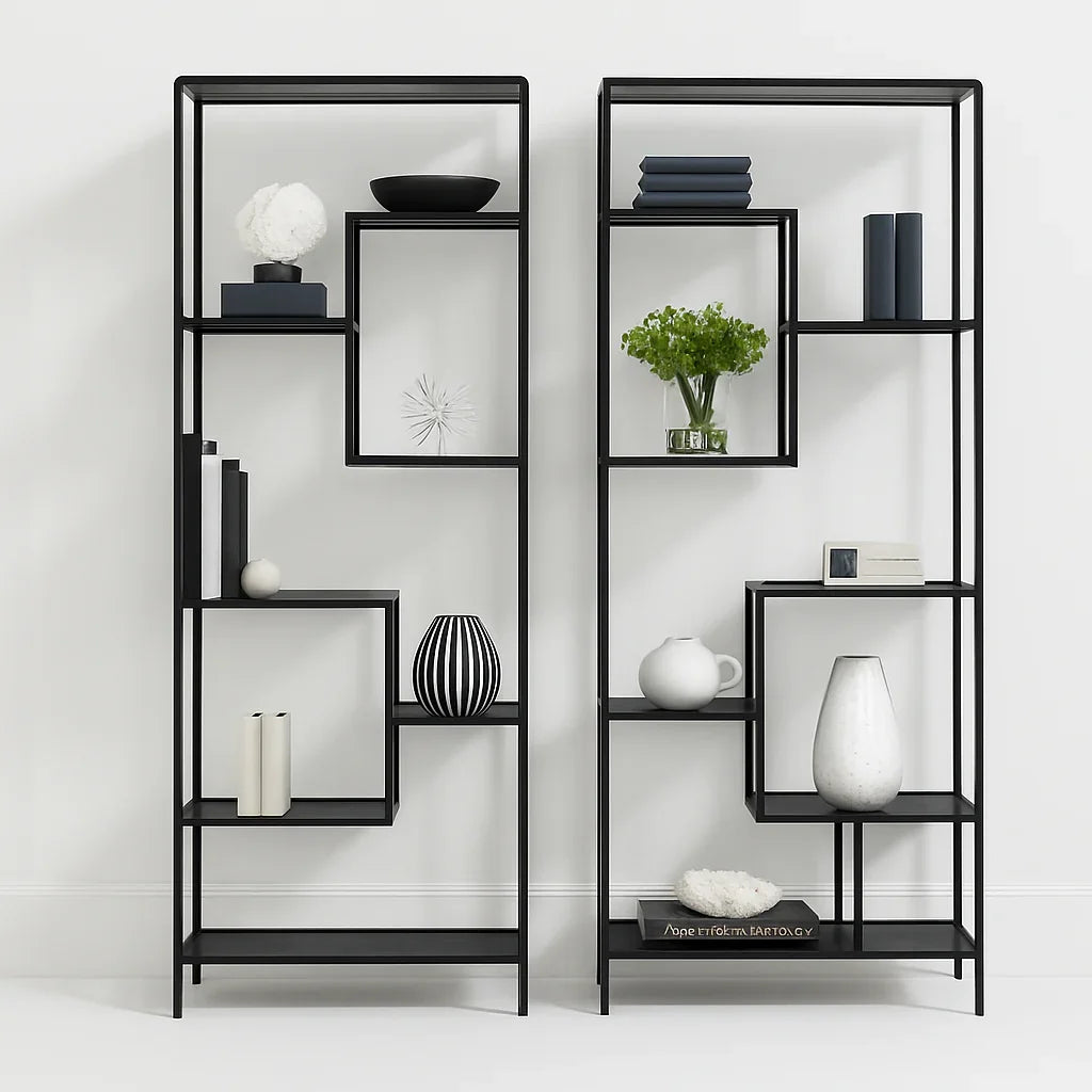 Display Unit - Steel - MDF - Black - 160x30x200 cm - Cataloug