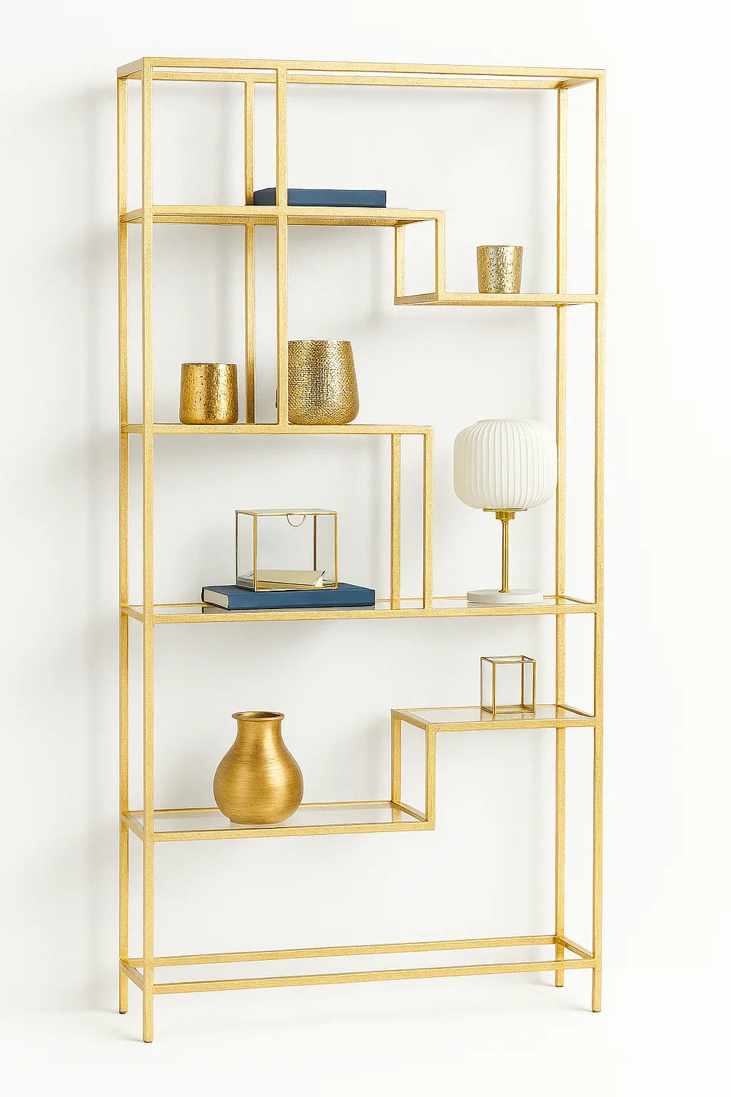Display Unit - Steel - Glass - Gold - 80x30x200 cm - Cataloug