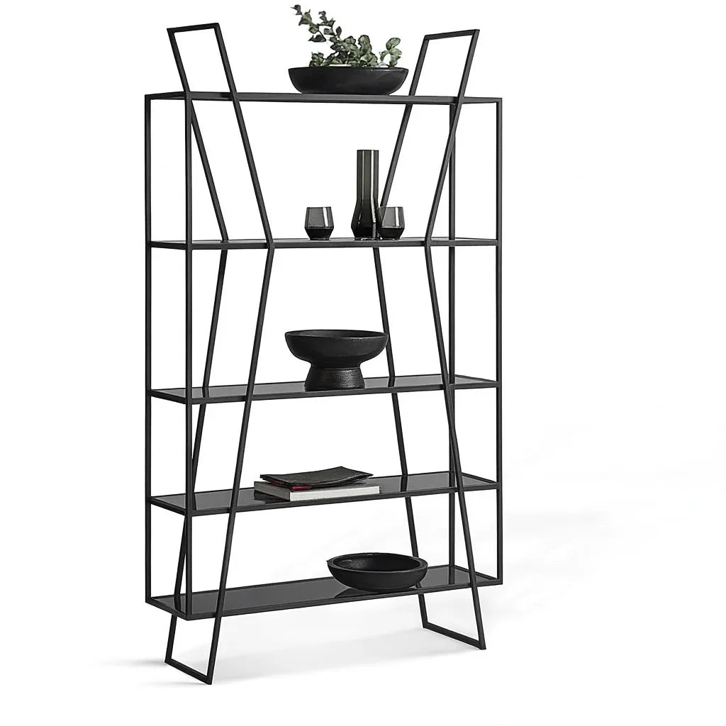 Display Unit - Steel - Glass - Black - 120x30x200 cm - Cataloug