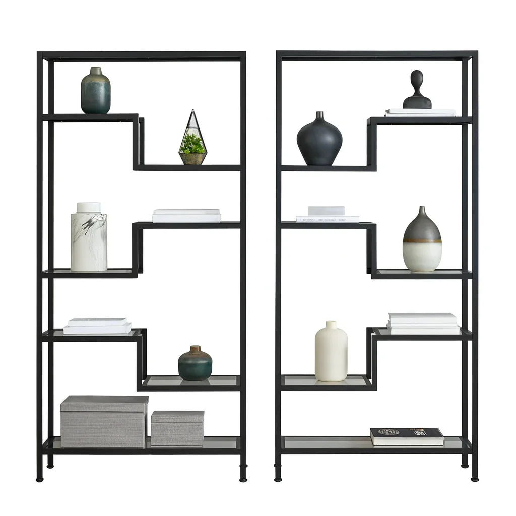 Display Unit - Steel - Glass - Black - 160x30x200 cm - Cataloug