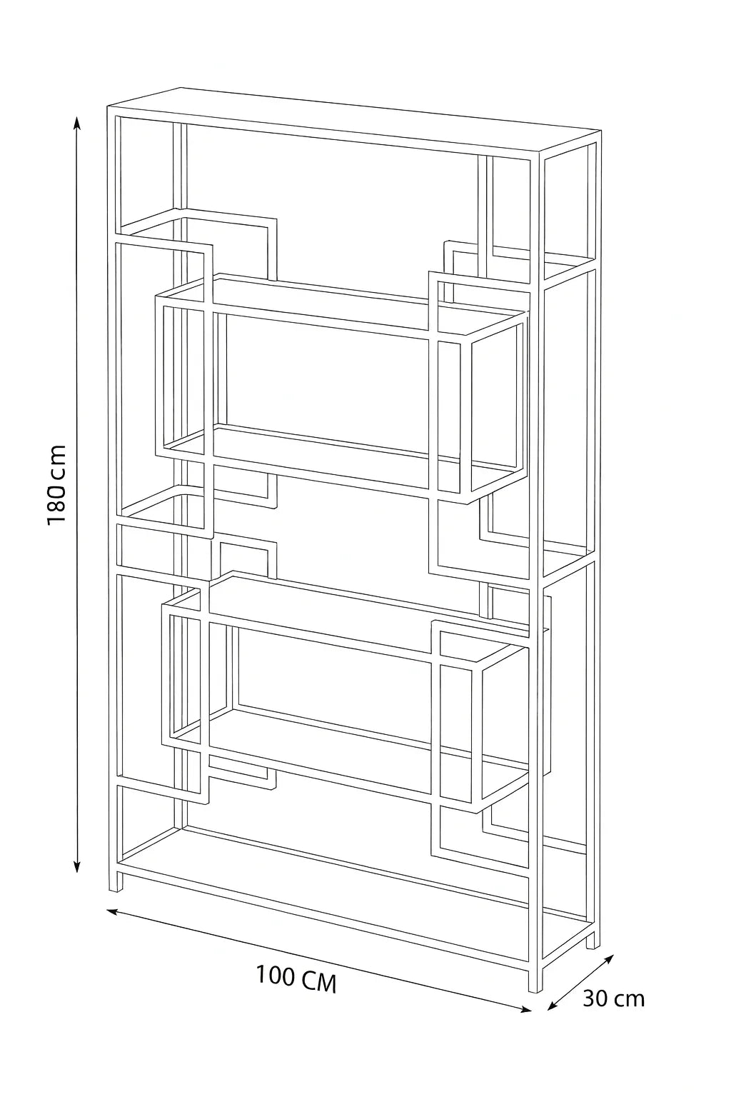Display Unit - Steel - Glass - Gold - 100x30x180 cm - Cataloug