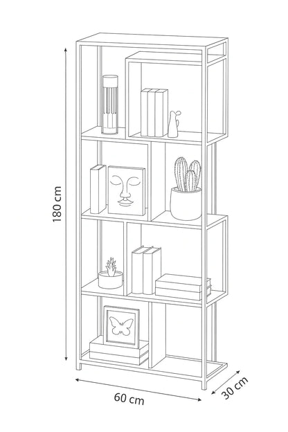 Display Unit - Steel - MDF - Gold & Grey - 60x30x180 cm - Cataloug