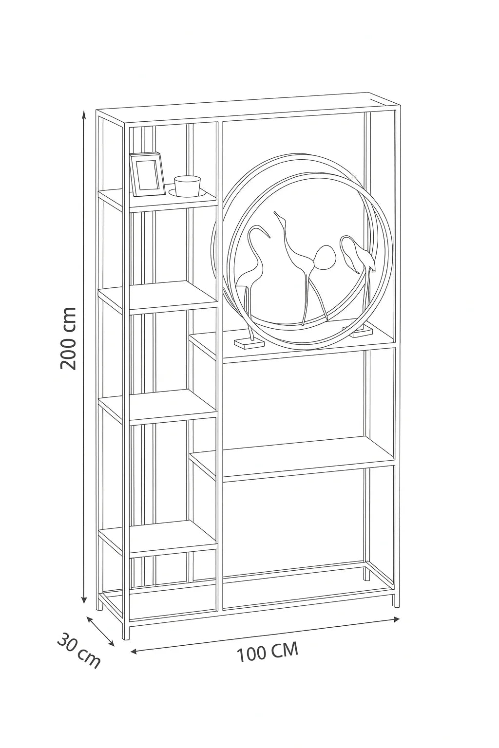 Display Unit - Steel - MDF - Gold & White - 100x30x200 cm - Cataloug