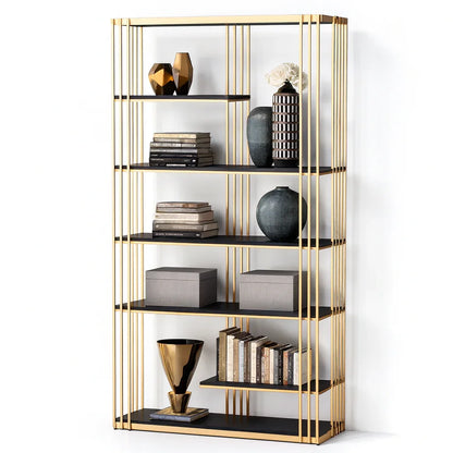 Display Unit - Steel - MDF - Gold & Black - 100x30x200 cm - Cataloug