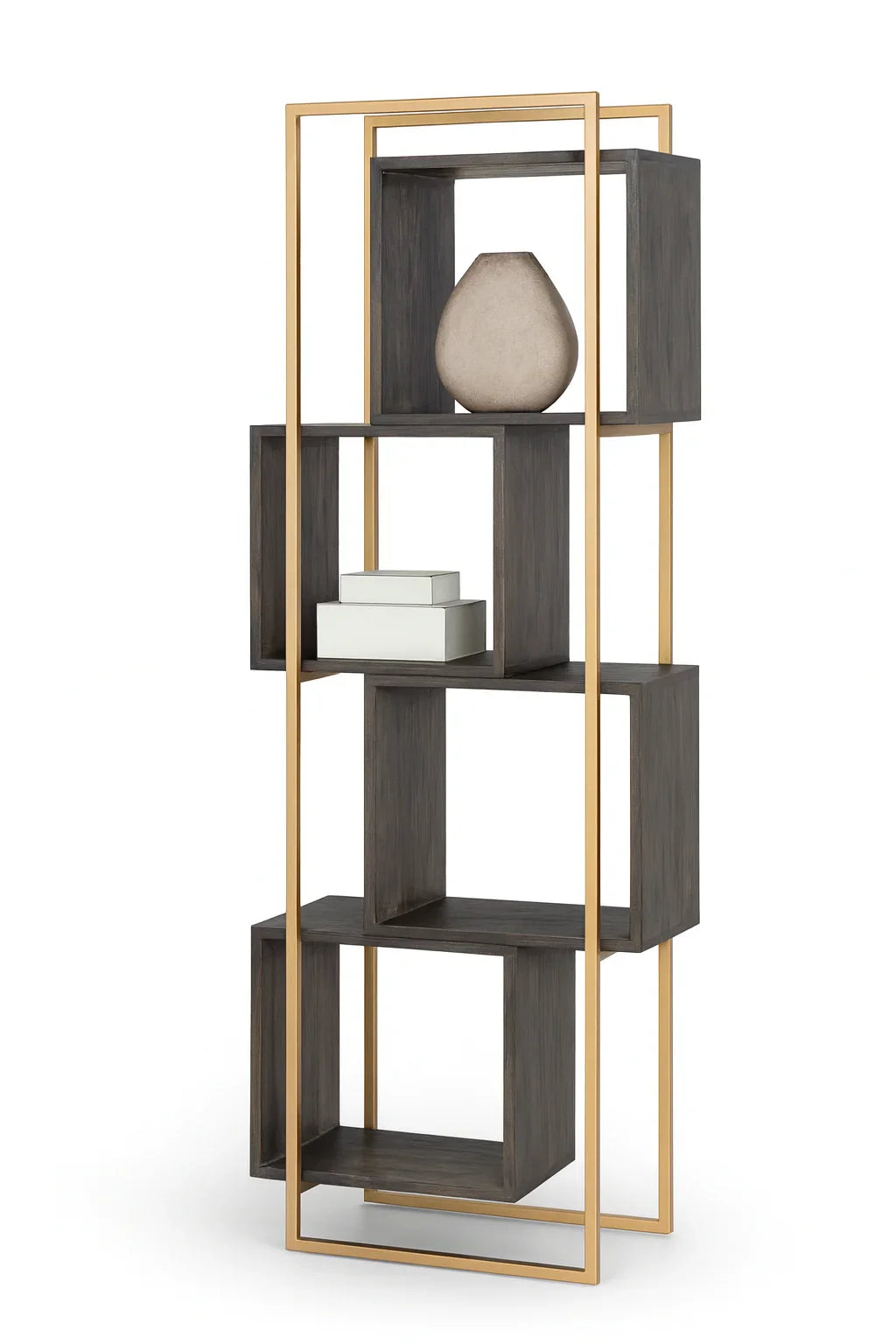 Display Unit - Steel - MDF - Gold & Grey - 80x30x180 cm - Cataloug