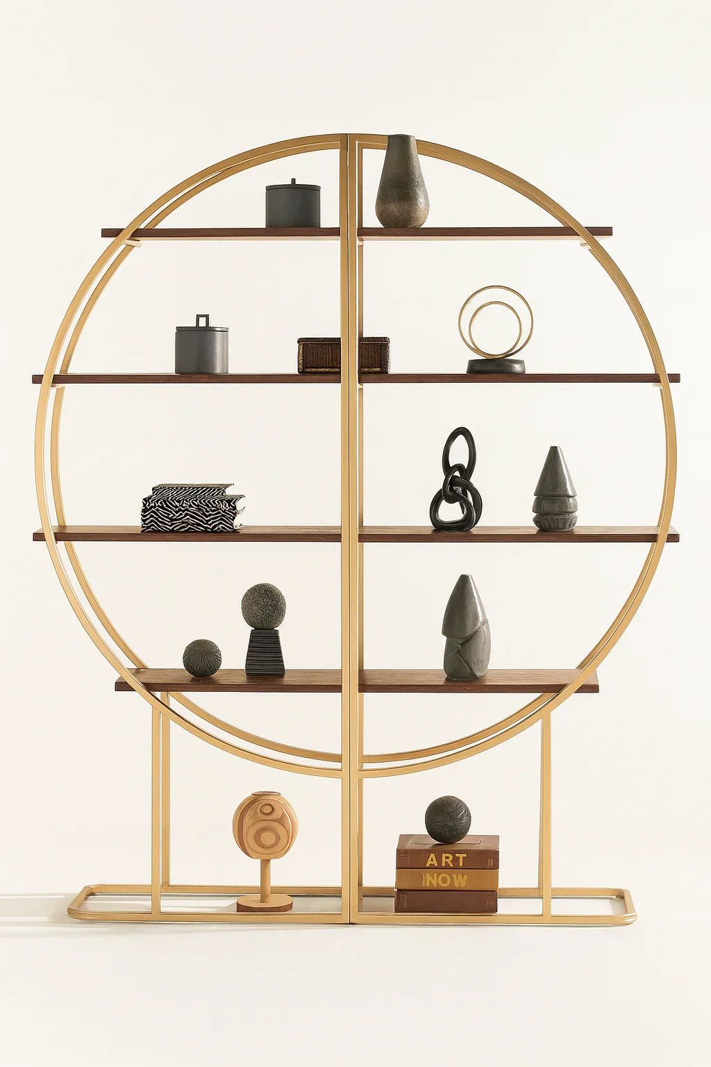 Display Unit - Steel - MDF - Gold & Brown - 120x30x180 cm - Cataloug