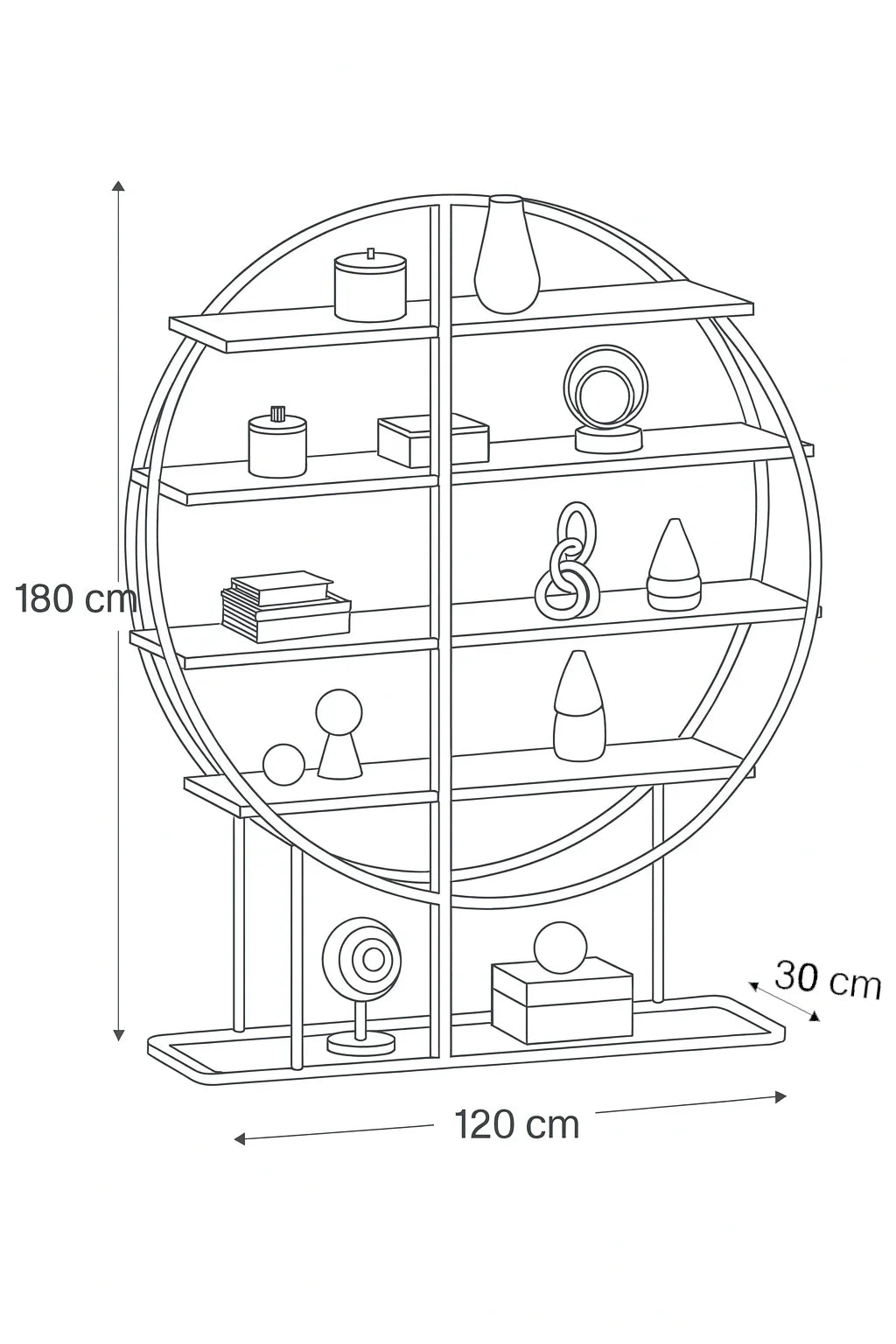 Display Unit - Steel - MDF - Gold & Brown - 120x30x180 cm - Cataloug