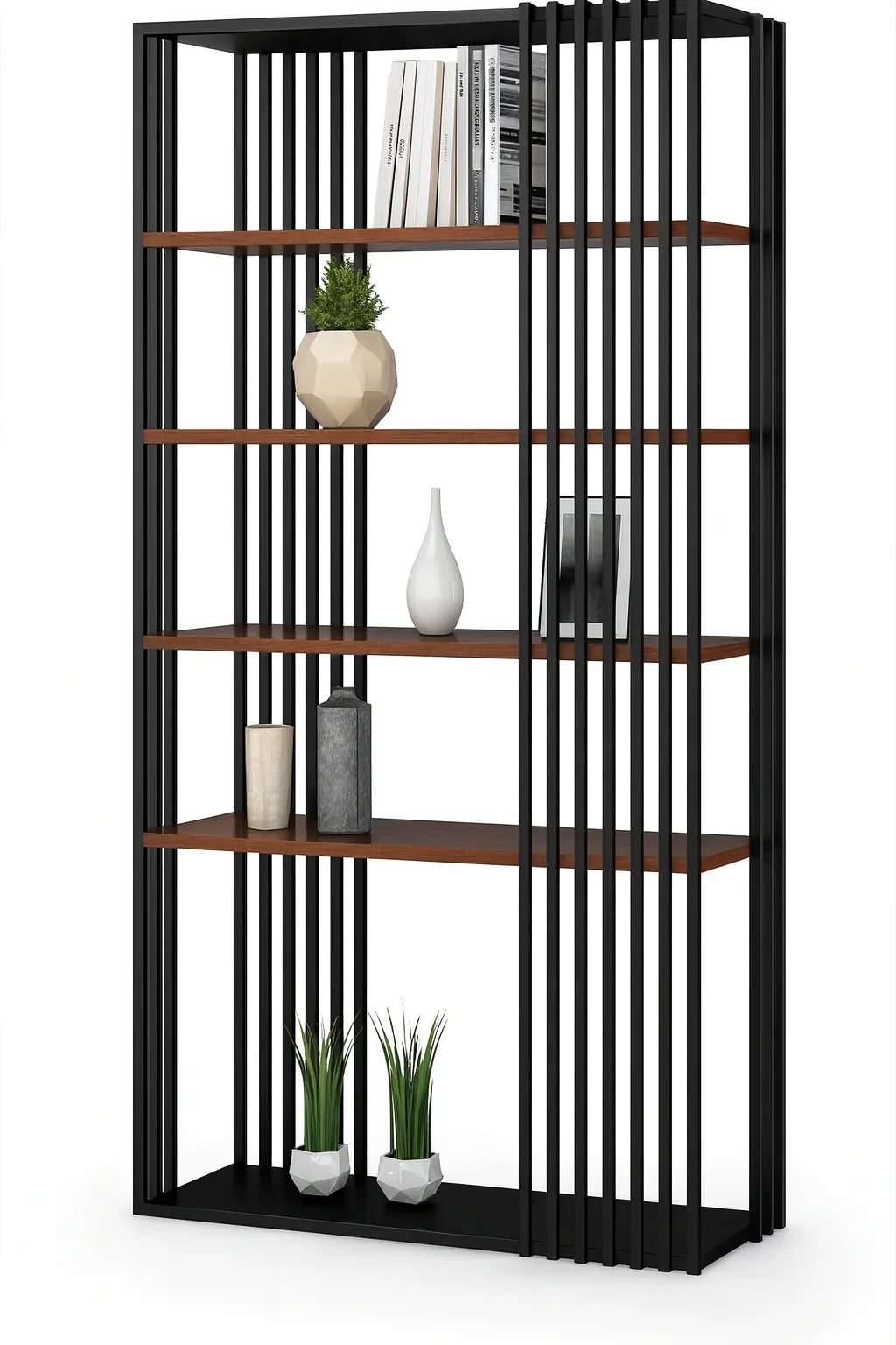 Display Unit - Steel - MDF - Black & Brown - 100x30x200 cm - Cataloug