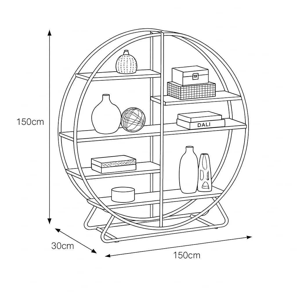 Display Unit - Steel - MDF - Black & Beige - 150x30x150 cm - Cataloug