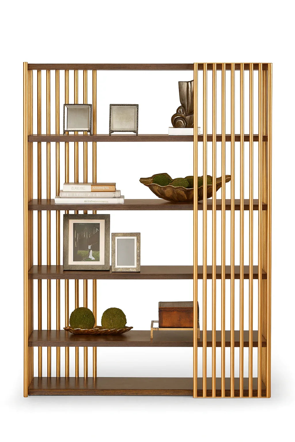 Display Unit - Steel - MDF - Gold & Grey - 120x35x180 cm - Cataloug