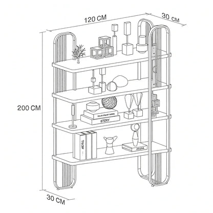 Display Unit - Steel - MDF - Gold - 200×30×120 cm - Cataloug